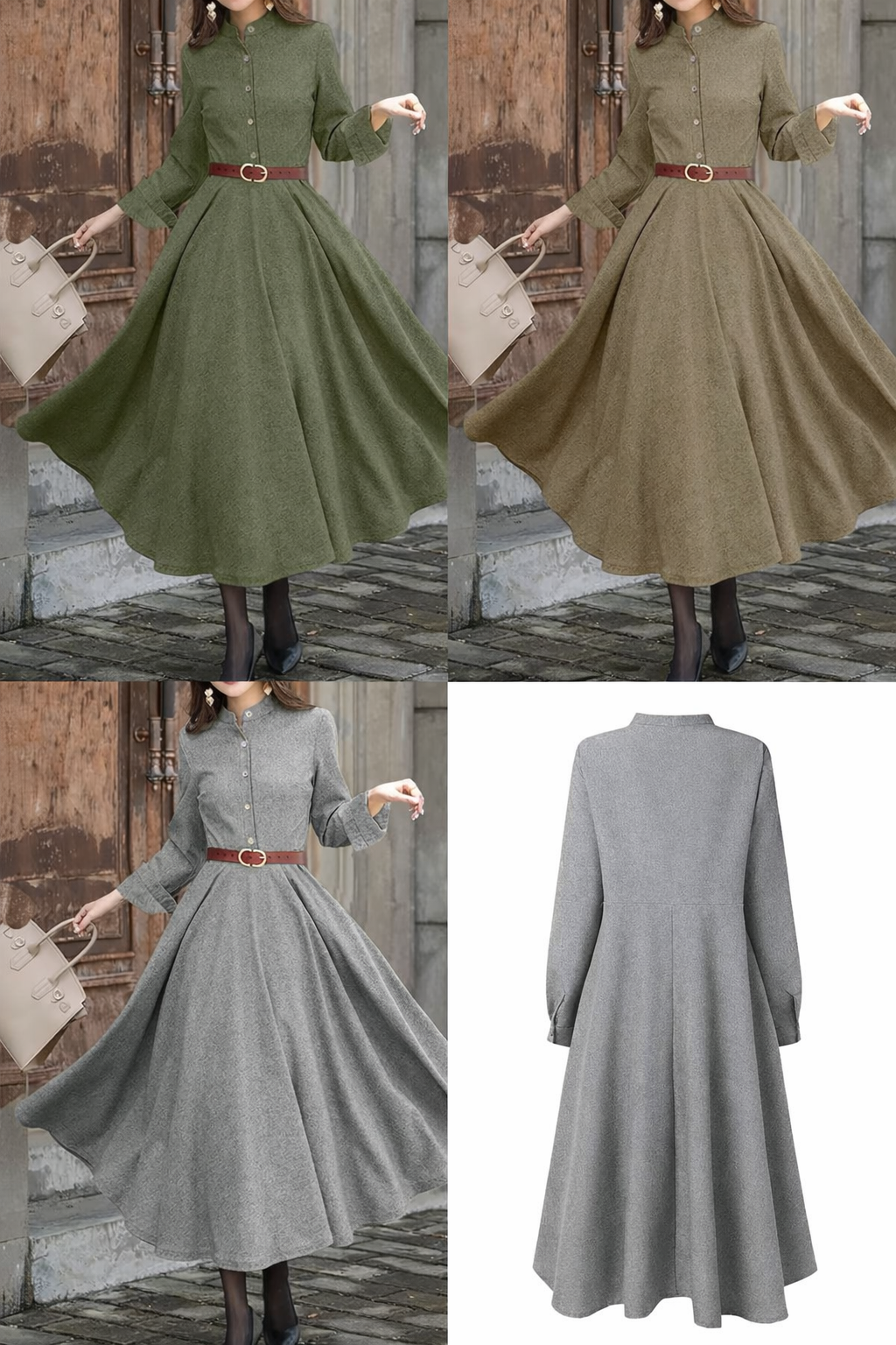 Flexora® 55% Long-sleeve midi dress